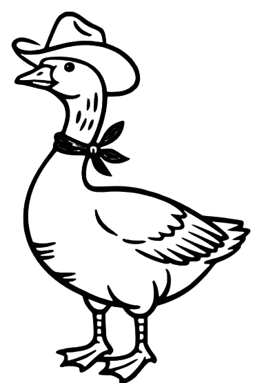 Cowboy Duck Decal